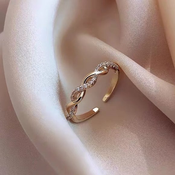 Twist zircon open ring girl - Picture 1 of 7